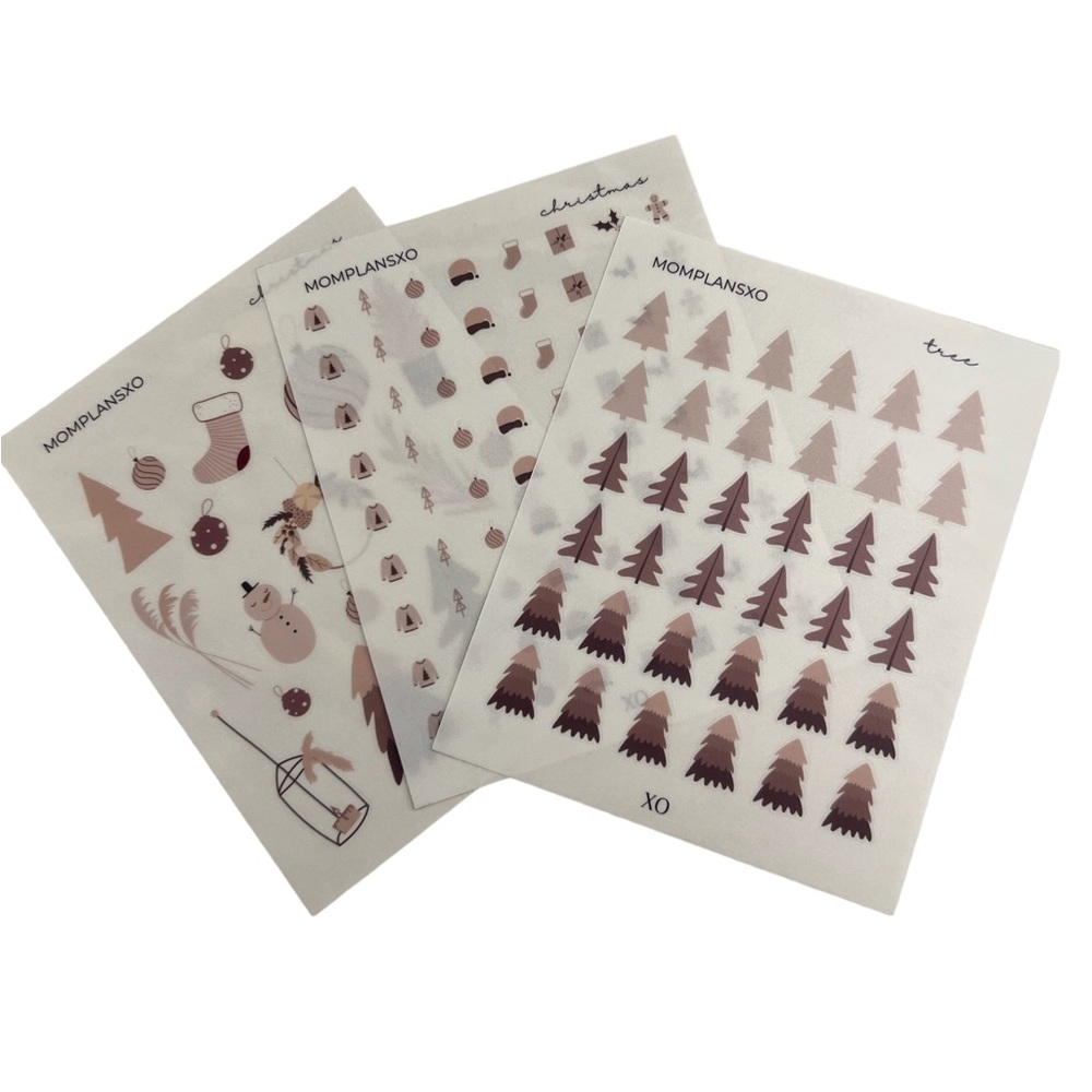 Christmas transparent stickers 3 sheet bundle
